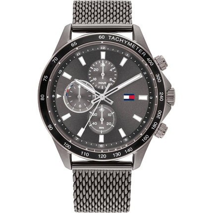 Tommy Hilfiger Men's Watch - Miles Grey and Black Dial Steel Mesh Bracelet | 1792019 ,