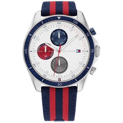 Tommy Hilfiger Men's Watch - Parker Date Display Blue and Red Nylon Strap | 1792035 ,
