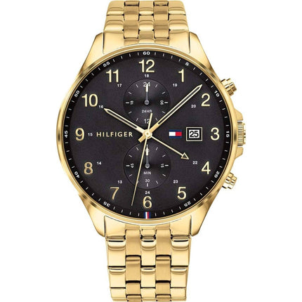 Tommy Hilfiger Men's Watch - West Black Dial Yellow Gold Bracelet Quartz | 1791708 ,