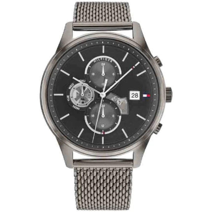 Tommy Hilfiger Men's Watch - Weston Day-Date Gunmetal Steel Mesh Bracelet | 1710506 ,