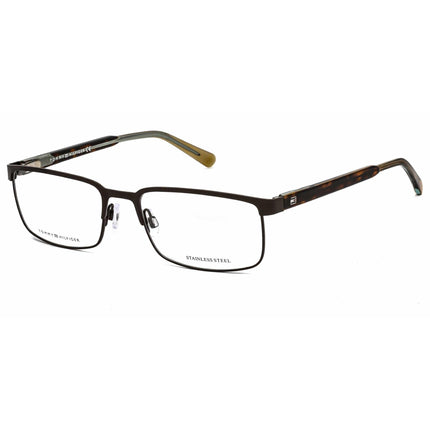 Tommy Hilfiger Unisex Eyeglasses - Matte Brown Green Metal Frame | TH 1235 01IQ 00 ,