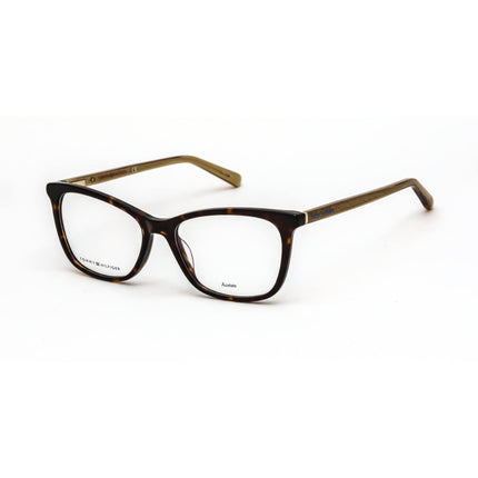 Tommy Hilfiger Women's Eyeglasses - Havana Plastic Rectangular | TH 1825 0086 00 ,