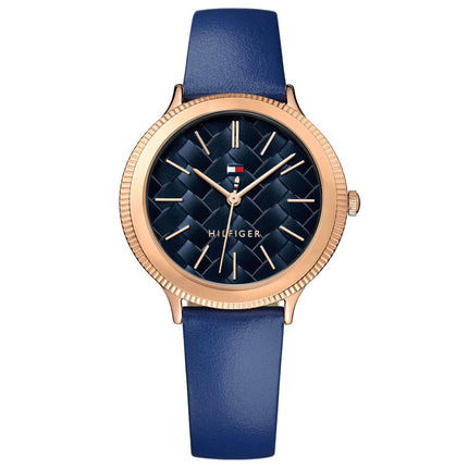 Tommy Hilfiger Women's Quartz Watch - Navy Blue Dial Leather Strap | 1781860 ,