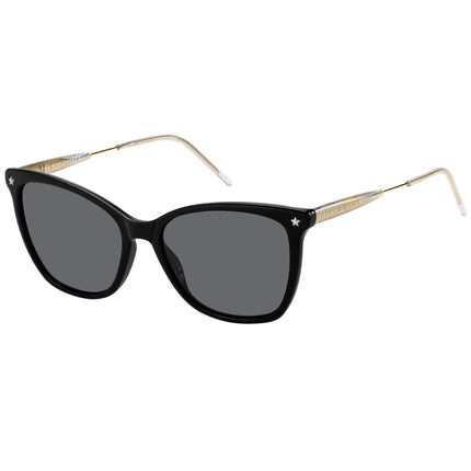 Tommy Hilfiger Women's Sunglasses - Grey Lens Black Cat Eye Frame | TH 1647/S 807/IR ,