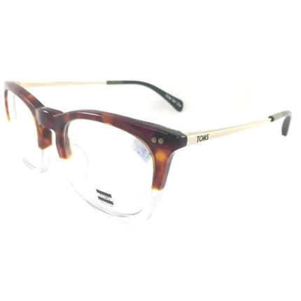 Toms Men's Eyeglasses - Tort Clear Fade/Deepgreen Square Frame | TOMS MAXWELL 10005498 ,