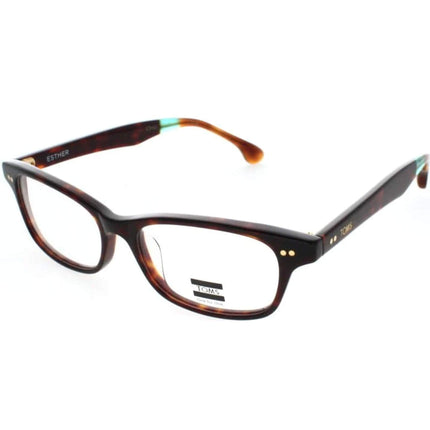 Toms Women's Eyeglasses - Dk Tort/Honey Tort Rectangular Frame | TOMS ESTHER 10002185 ,