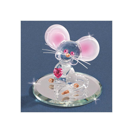 Too Cute Mouse Glass Figurine ,