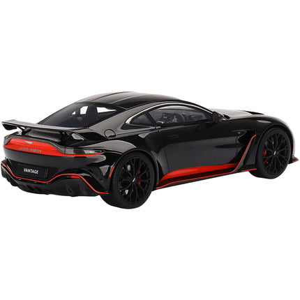 Top Speed 1/18 Model Car - Aston Martin V12 Vantage RHD Jet Black with Red Accents ,