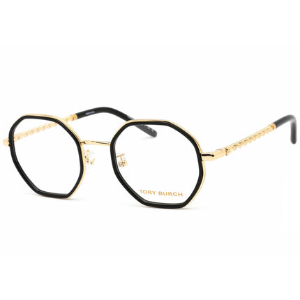 Tory Burch Women's Eyeglasses - Black/Gold Geometric Metal Full Rim | 0TY1075 3327 ,