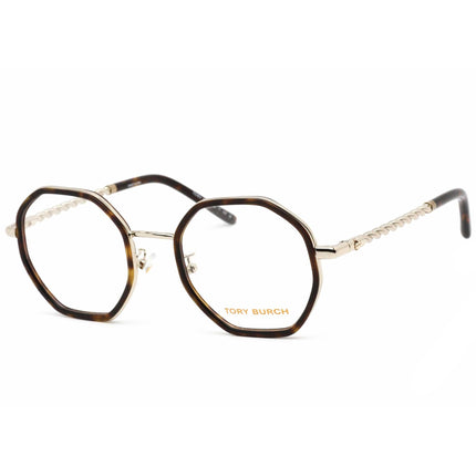 Tory Burch Women's Eyeglasses - Dark Tortoise Pale Gold Geometric Frame | 0TY1075 3337 ,