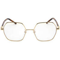 Tory Burch Women's Eyeglasses - Shiny Gold Hexagonal Full Rim Frame | 0TY1072 3309SB ,