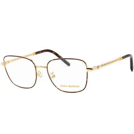 Tory Burch Women's Eyeglasses - Shiny Gold/Dark Tortoise Square Metal | 0TY1077 3344 ,
