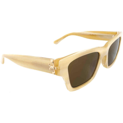 Tory Burch Women's Sunglasses - Ivory Horn Plastic Cat Eye Frame | 7186U 18907353 ,
