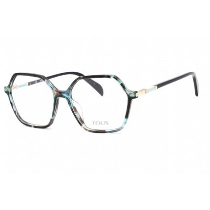 Tous Men's Eyeglasses - Full Rim Shiny Havana Blue Plastic Rectangular | VTOB31 0VBG ,