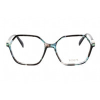 Tous Men's Eyeglasses - Full Rim Shiny Havana Blue Plastic Rectangular | VTOB31 0VBG ,