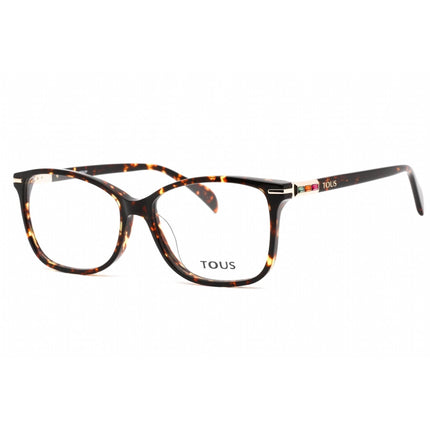 Tous Men's Eyeglasses - Full Rim Shiny Havana Plastic Rectangular Frame | VTOB11S 0714 ,