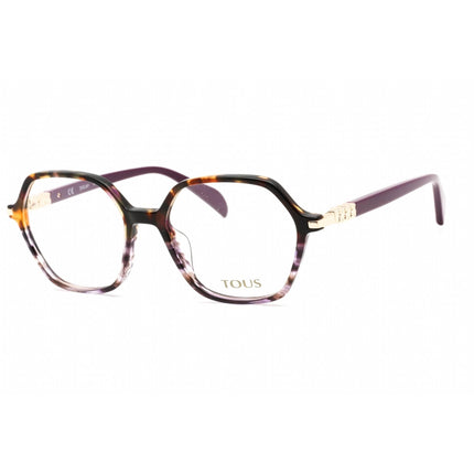 Tous Women's Eyeglasses - Full Rim Shiny Havana/Purple Oval Shape Frame | VTOB10 0AEN ,