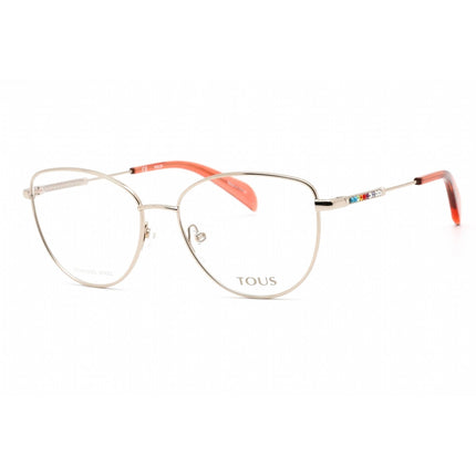 Tous Women's Eyeglasses - Full Rim Shiny Light Gold Metal Cat Eye Frame | VTO434V 0594 ,