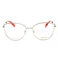 Tous Women's Eyeglasses - Full Rim Shiny Light Gold Metal Cat Eye Frame | VTO434V 0594 ,