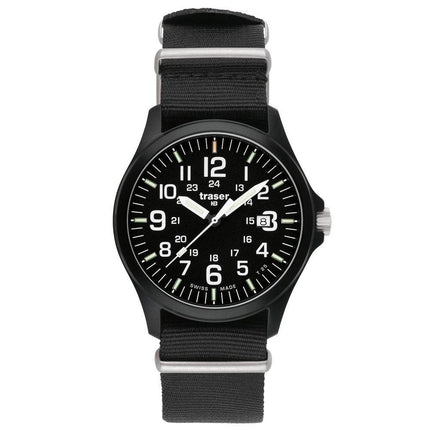 Traser 100227 Men's Professional Type 3 P6704 Officer Pro Black Dial Black Nylon Strap Watch ,