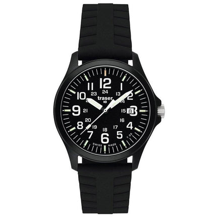 Traser 100229 Men's Professional Type 3 P6704 Officer Pro Black Dial Black Rubber Strap Watch ,