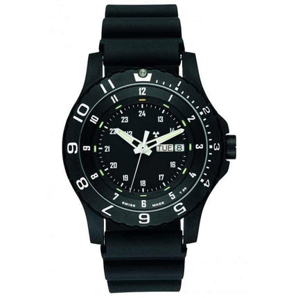 Traser 100325 Men's P6600 Type 6 MIL-G Military Black Dial Rubber Strap Dive Watch ,