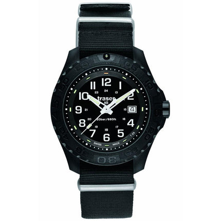 Traser 102902 Men's Professional Type 3 Outdoor Pioneer Black Dial Black Textile Nato Strap Dive Watch ,