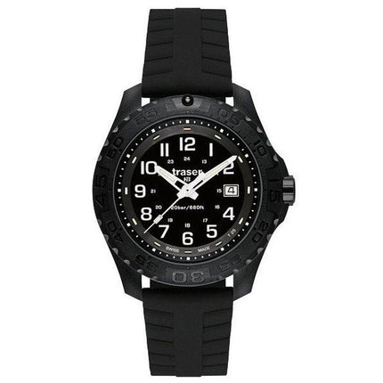 Traser 102904 Men's Professional Type 3 Outdoor Pioneer Black Dial Black Rubber Strap Dive Watch ,