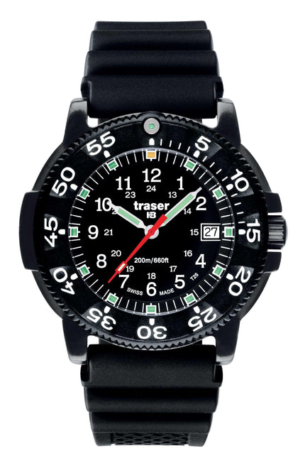 Traser P 6504 Men's Professional Black Strom Pro Watch ,