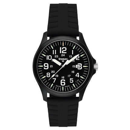 Traser P6704.Y10.I2.01 Men's Black Dial Black Rubber Strap Swiss Watch ,