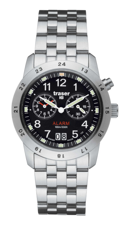 Traser T 4002 Men's Classic Alarm Big Date Steel Watch ,