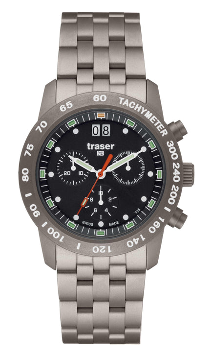Traser T 4006 Men's Chronograph Classic Big Date Titan Watch ,