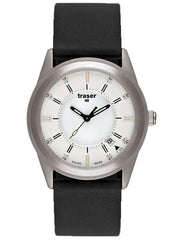 Traser T4302.84C.E3A.08 White Dial Black Rubber Strap Tritium Watch