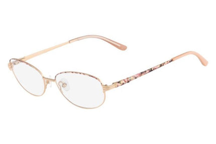 Tres Jolie Women's Eyeglasses - Light Gold Floral Frame Demo Lens | 157-780-54-16-135 ,