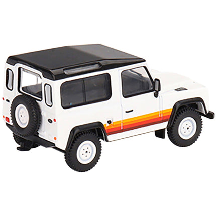 True Scale Miniatures 1/64 Car - Land Rover Defender 90 Wagon White with Black Top ,