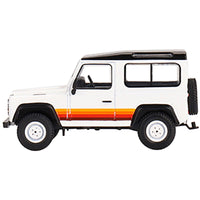 True Scale Miniatures 1/64 Car - Land Rover Defender 90 Wagon White with Black Top ,
