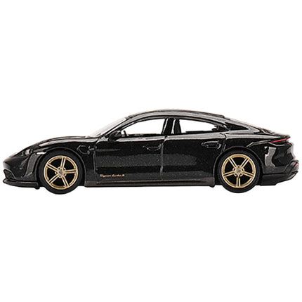True Scale Miniatures 1/64 Diecast Model Car - Porsche Taycan Turbo S Volcano Gray ,