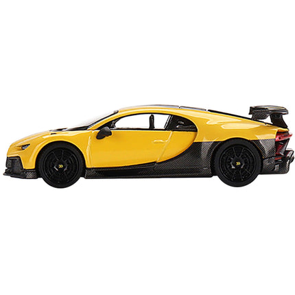 True Scale Miniatures 1/64 Model Car - Bugatti Chiron Pur Sport Yellow and Carbon ,