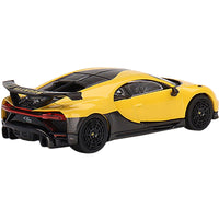 True Scale Miniatures 1/64 Model Car - Bugatti Chiron Pur Sport Yellow and Carbon ,