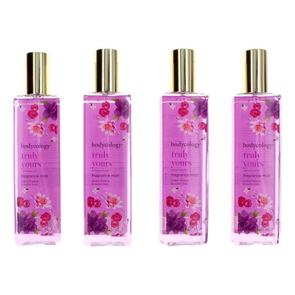 Truly Yours by Bodycology, 4 Pack 8 oz Fragrance Mist for Women ,