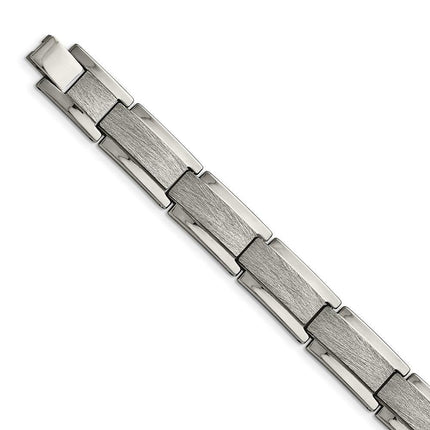 Tungsten Polished and Satin 8.25in Bracelet ,