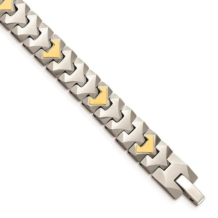 Tungsten w/10k Polished Chevron Style Bracelet ,