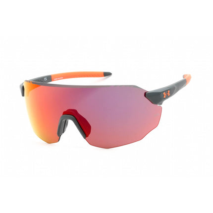 Under Armour Unisex Sunglasses - Rimless Grey Orange Shield | UA HALFTIME 02M8 50 ,