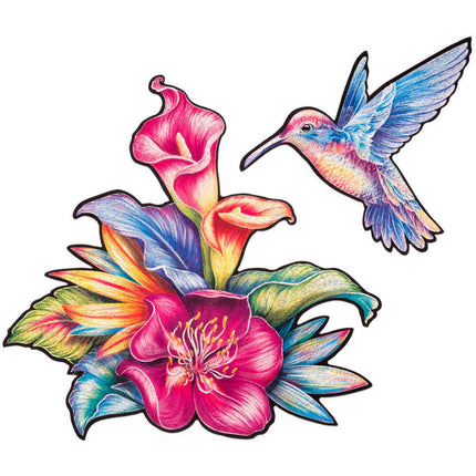 Unidragon Elusive Colibri Wooden Jigsaw Puzzle ,