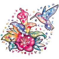 Unidragon Elusive Colibri Wooden Jigsaw Puzzle ,