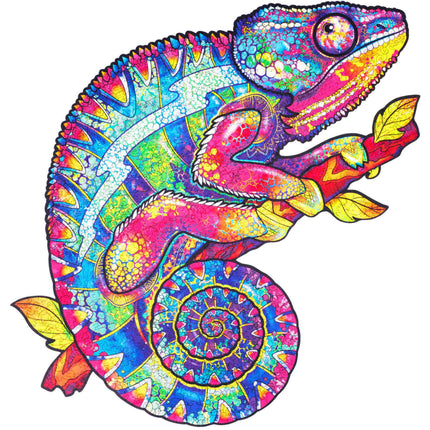 Unidragon Iridescent Chameleon Wooden Jigsaw Puzzle ,