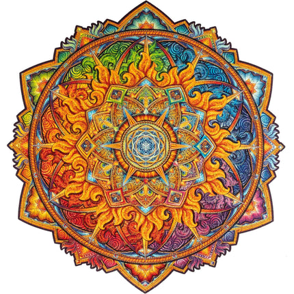 Unidragon Mandala Nascent Sun Wooden Jigsaw Puzzle ,