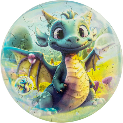 Unidragon Wooden Puzzle - Bubblezz Dragon Eye Catching Easy Complexity, 30 Pieces ,