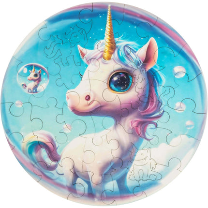 Unidragon Wooden Puzzle - Bubblezz Unicorn Eye Catching Easy Complexity, 30 Pieces ,
