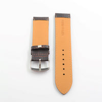 Unisex 19mm Brown Textured Leather Watch Band ,